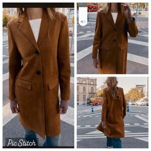 NWT Zara faux suede Tailcoat